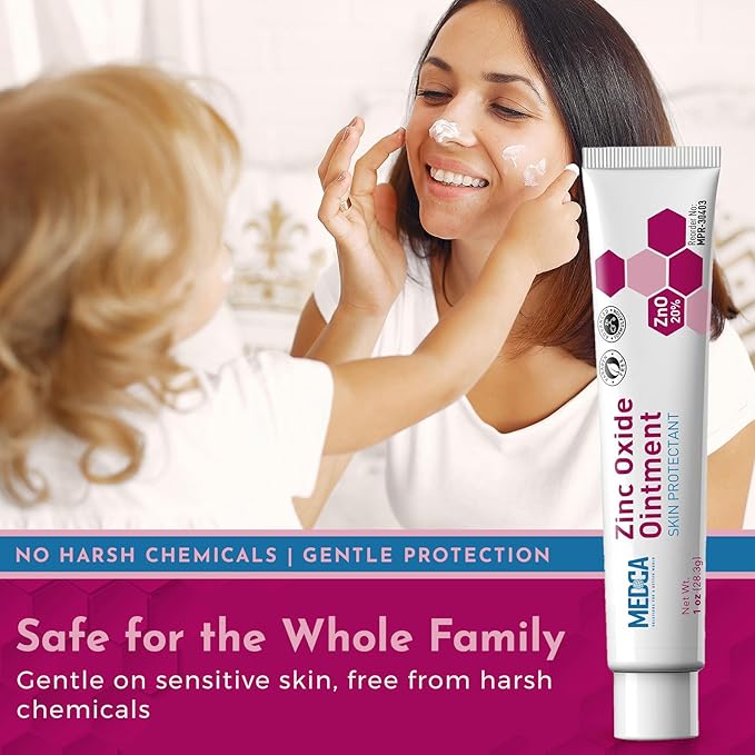 High-Potency 20% Zinc Oxide Ointment - (Pack of 72) Baby Diaper Rash Cream and Gentle Skin Protectant Barrier for Chafed Skin, Wetness Daily & Overnight Protection Soothing, Hypoallergenic, 1oz Tubes