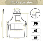 Kids Art Aprons for Painting, Gardening, Cooking, Multiple Pockets, Kids Smock for Boys & Girls, Waterproof (Age6-12)