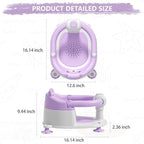 Baby Bath Seat for Babies 6 Months & Up, Toddler Bath Seats for Babies Sitting Up, Non-Slip Infant Bath Tub Chair with 4 Suction Cups & Soft Cushion for Shower, Compact Toddler Bathtub Seat, Purple