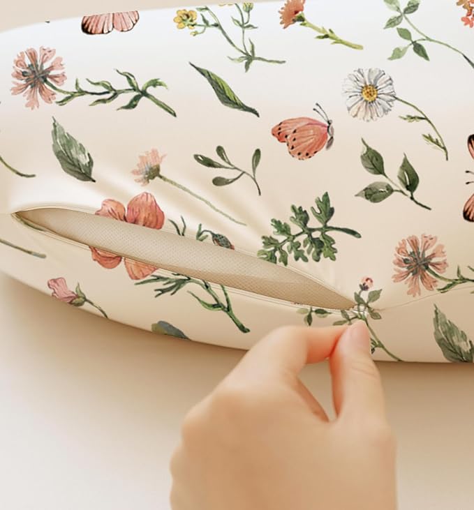 Nursing Pillow Covers 2 Pack, Breastfeeding Pillow Slipcovers Soft and Stretchy, Nursing Covers for Baby Girls Boys Newborn