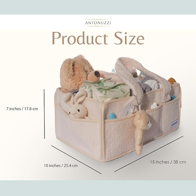 Baby diaper caddy organizer, nursery storage basket for wipes and diapers, Keep Nursery Organized, Gift for new mom.