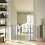 Cumbor 29.7"-51.5" Extra Wide Baby Gate for Stairs, Mom's Choice Awards Winner-Dog Gates for Doorways, Pressure Mounted Walk Through Pet Gate Indoor, Safety Auto-Close Child Gate for Kids, Gray