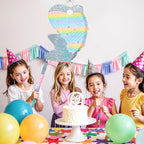 WERNNSAI Dolphin Piñata for Girls - Mermaid Princess Birthday Decorations Dolphin Pinata for Kids Under the Sea Girl Party Game Supplies with Blindfold and Bat (12.5" x 16.5" x 3")