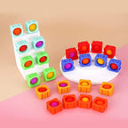 Pop Fidget Toys Bubble Sensory Toy Girl Boy 24Pcs Colorful Silicone Fidget Building Block Toy Set Autism Special Needs Stress Relief Kids Educational Dimple Fidget Packs Puzzle Toy Toddler Gift