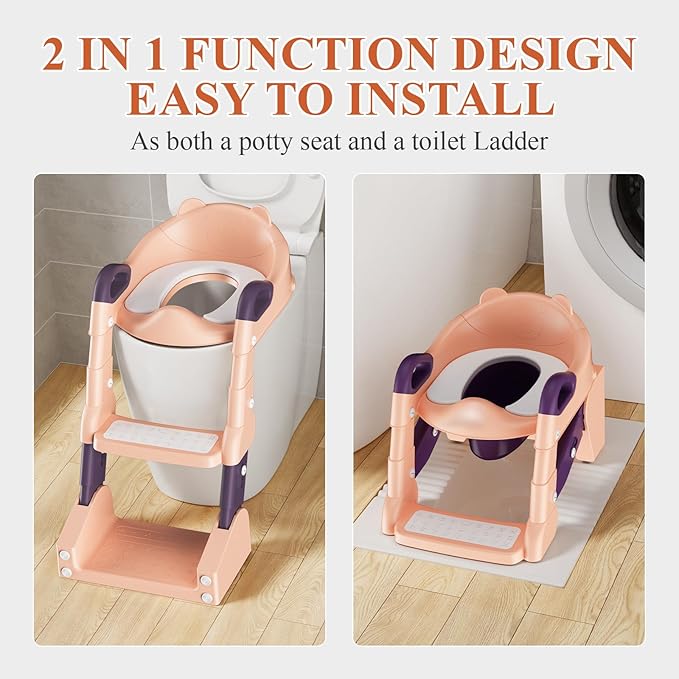 Potty Training Seat, Toddler Toilet Seat for Little Boys Girls, Potty Training Toilet with Urinals, Toddler Step Stool Ladder and Splash Guard