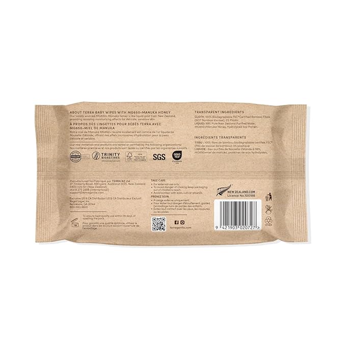 Baby Wipes - Manuka Honey 70 Pack by Terra