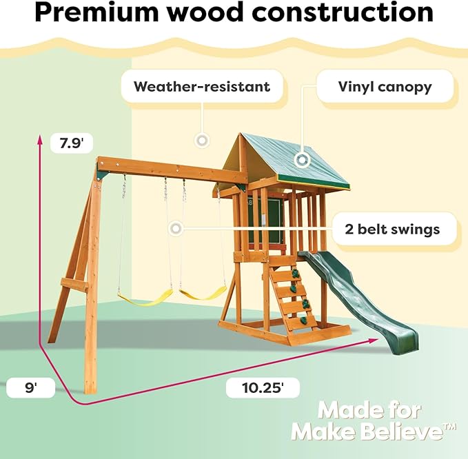 KidKraft Appleton Wooden Swing Set, (Amazon Exclusive)