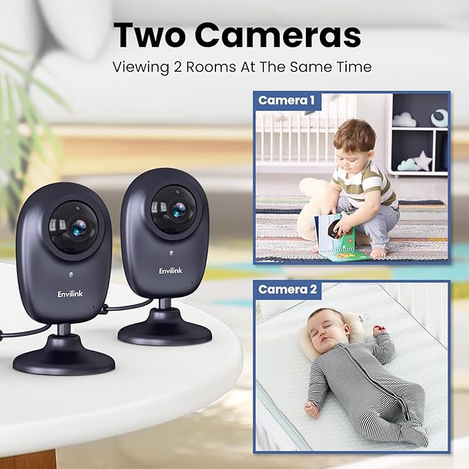 Smart Baby Monitor, 2.8in LCD, Night Vision, VOX, 2-Way Talk, 5 Lullabies 1500ft WiFi VideoBaby Monitor