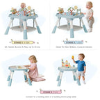 TOLEAD Baby Activity Center, Infant Jumper Activity Center with 5 Infant Toys, Music, Lights, Baby Jumpers and Bouncers, 360°Rotating Seat, Adjustable Heights, Toddler Play Table for 6+ Months (Blue)