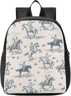 Toddler Backpack Western Cowboy Waterproof Mini Backpack Boys/Girls Cute Kindergarten Pre School Bags 11 Inch