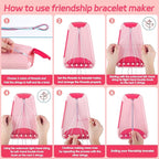 Arts and Crafts for Kids Ages 8-12,Friendship Bracelet Making Kit for Girl,Kids Jewelry Making Kit with 28 Pre-Cut Threads,Christmas Birthday Gifts for Ages 6 7 8 9 10 11 12 Year Old Red