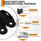 10 Pack Furniture Wall Anchors for Baby Proofing, Anti Tip Furniture Anchors, Secure 400 Pound Furniture, Dresser, Bookcase to Wall Prevent Falling, Earthquake Straps for Child Safety (Black)