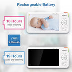 VTech 2-Cameras Advanced HD Video Baby Monitor with Camera & Audio, 5.5" High-Definition IPS Screen, Pan-Tilt-Zoom, Night Light, 2-Way Talk, Lullabies, Soothing Sounds, No WiFi: Advanced HD Plus Twin