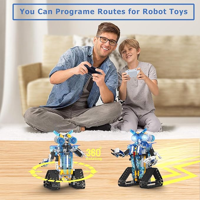 Robot Building Toys Stem Projects for Kids Ages 9-12, Remote & App Controlled Programmable Robot Building Blocks Science Kits Educational Birthday Xmax Gifts for 8-16 Year Old Teenage Boys Girls