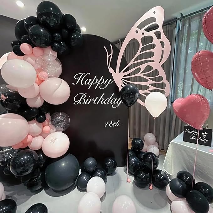 140pcs Black Round Balloons Different Sizes 18 12 10 5 Inch Latex Balloons for Arch Decoration Party Balloon Kit for Graduation Birthday Party Wedding Balloon Baby Shower Decoration