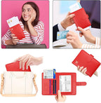 Melsbrinna Rfid Passport Holder for Travel women/Men, Cute Passport Wallet Rfid Blocking Card Slots, Rfid Passport Cover/CaseTravel Wallet, Passport Book Holder (1, Red2)