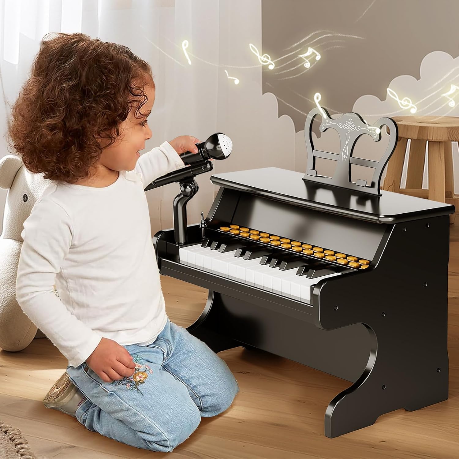 Piano for Kids - 3D High-Fidelity Sound Effects Professional Musical Keyboard Piano Instrument Toys for 3 5 7 9 Years Old Beginners Educational Instruments Birthday Gift
