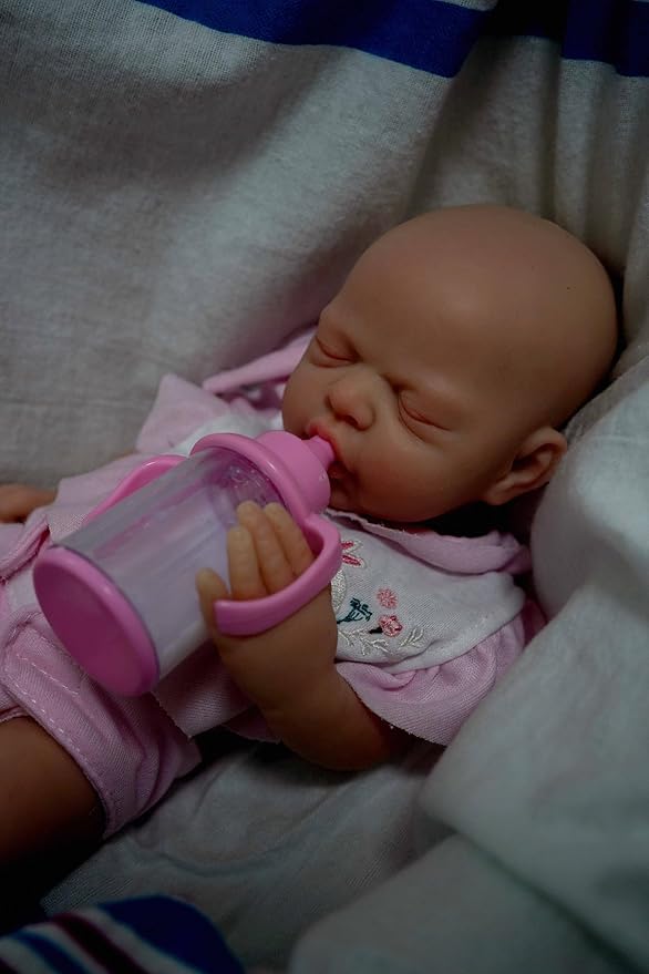 12" Lifelike Reborn Baby Dolls, Full Silicone Reborn Baby, Realistic Newborn Baby Doll Sleeping Girl Real Life Baby Dolls with Clothes Set & Feeding Accessories