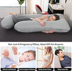 U-Shaped Pregnancy Pillow for Sleeping, Full Body Support for Back, HIPS & Belly -65 Inch Maternity Pillow with Machine Washable Cover | Maternity Essential
