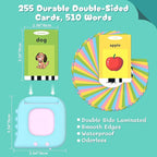 Talking Flash Cards for Toddlers 1-3 with 510 Sight Words, Educational Toddler Toys for 2-4 Years Old Boys Girls Birthday Gift, Montessori Learning Toy for Toddlers, Autism Sensory Speech Therapy Toys