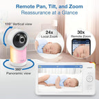 VTech Smart WiFi 7” HD Display Video Baby Monitor, 1080p HD Camera via App, Pan-Tilt-Zoom, Night Light, 2-Way Talk, 2K CMOS Video Sensor, Wide-Angle Viewing, Rechargeable Battery, Free App: RM7866HD