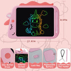 LCD Writing Tablet for Kids, 10 Inch Colorful Drawing Board, Learning Educational Toddler Toys Gifts for Kids, Drawing Tablet Gift for Boys Girls 3 4 5 6 7 8 Years Old (Pink-Unicorn)