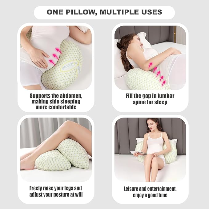 Pregnancy Pillow for Women - Full Body Maternity Pillow for Back & Hip Support, Removable Soft Cover for Side Sleeper Comfort