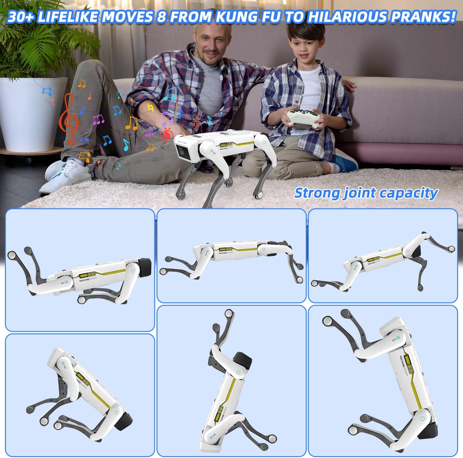 Mostop Smart Robot Dog, Interactive AI Smart Dog Toy for Kids 5-7 - RC Robot Puppy with Voice/App/Remote Control, Support Action Programming, 30+ Actions, Ideal STEM Gift for Adults/Kids