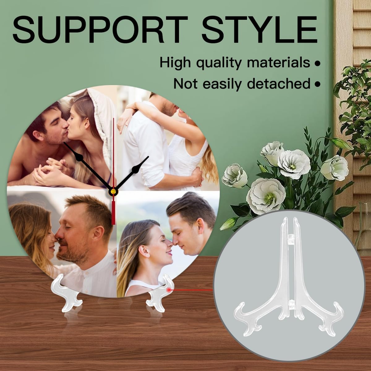 Generic Custom Wall Clock Personalized Clocks with Photo Text Logo Customized Round Clock for Birthday Wedding Present Creative, 12inch-30cm