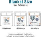 Personalized Baby Crib Bedding Set, Custom Name Hot Air Balloon Theme Nursery Bedding Set 3 Pcs, Baby Blanket Fitted Crib Sheet Changing Pad Cover, Personalized Nursery Decor Gift for Newborns Boys