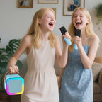 Mini Karaoke Machine with 2 Wireless Microphones for Kids, Portable Karaoke Machine for Kids, Kids Karaoke Machine Toys for Girls Boys Gifts for Home Parties Birthday (Blue)