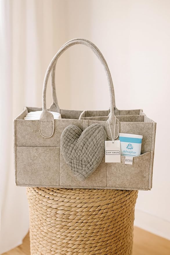 Diaper Caddy - Nursery Storage Bin and Car Organizer for Diapers and Baby Wipes