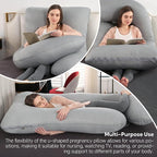 U-Shaped Pregnancy Pillow for Sleeping, Full Body Support for Back, HIPS & Belly -65 Inch Maternity Pillow with Machine Washable Cover | Maternity Essential