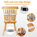 Toddler Booster Seat for Dining Table, Booster Seat for Table, 12.6x3.34 Inch Portable High Chair for Travel, HOSEASCA Compact Lightweight Travel Booster Seat with Adjustable Straps for Baby(Beige)