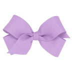 Wee Ones Girls' Plain Wrap Classic Grosgrain Hair Bows on a WeeStay No-Slip Hair Clip, Handmade, Mini, Light Orchid