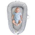 Baby Lounger - Baby Lounger for Newborn 0-24 Months, Breathable and Soft Cotton Cover Baby Nest, Portable Cozy Tummy Time Lounger for Home and Travel, Ideal Baby Essentials & Shower Gifts