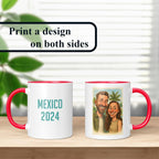 Personalized Coffee Mug, Custom Photo Caricature Gift, Funny Customized Coffee Gift for Men & Women, Custom Mugs with Pictures, Red 11oz Customized Ceramic Tea Cup