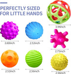 Montessori Toys - Sensory Balls for Toddlers, Multiple Textures Colorful Sensory Toys for Babies 1-3, Hand Catching Baby Balls, Baby Rattle 3-6 Months