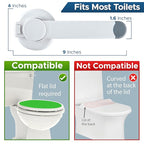 Toilet Locks Baby Proof (2-Pack) Ideal Baby Proof Toilet Lid Lock with Arm – No Tools Needed Easy Installation with 3M Adhesive – Top Safety Toilet Seat Lock – Fits Most Toilets, White