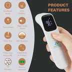 Amplim Forehead Thermometer | No-Touch, FDA-Cleared, Medical-Grade Infrared | 1-Second Read with Audible Fever Alert | Accurate Digital Infrared Thermometer for Adults, Kids, Baby