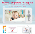 Baby Camera Monitor with 29-Hour Battery, 5 Inch Large Split-Screen Video Baby Monitor with Camera and Audio, Baby Monitor No WiFi, Two-Way Talk, Night Vision, 1000ft Long Range, Ideal for Mom