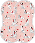 2 Pack Muslin Burp Cloths Cute Dogs Hearts Pink Cotton Baby Burp Cloths Ultra Absorbent Soft Thick Burping Cloth for Newborn Babies Boys Girls 22x11 Inch