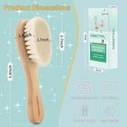 Baby Hair Brush - 2-Pack Wooden Baby Brush with Soft Bristle，Gentle Infant Hair Brush for Newborns & Toddlers，Ideal for Cradle Cap