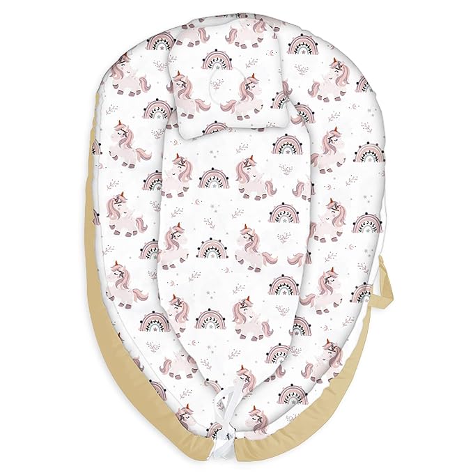 Portable Lounger Breathable Lounger Pillow Soft Nest Cover for Travel, Snuggle Pony