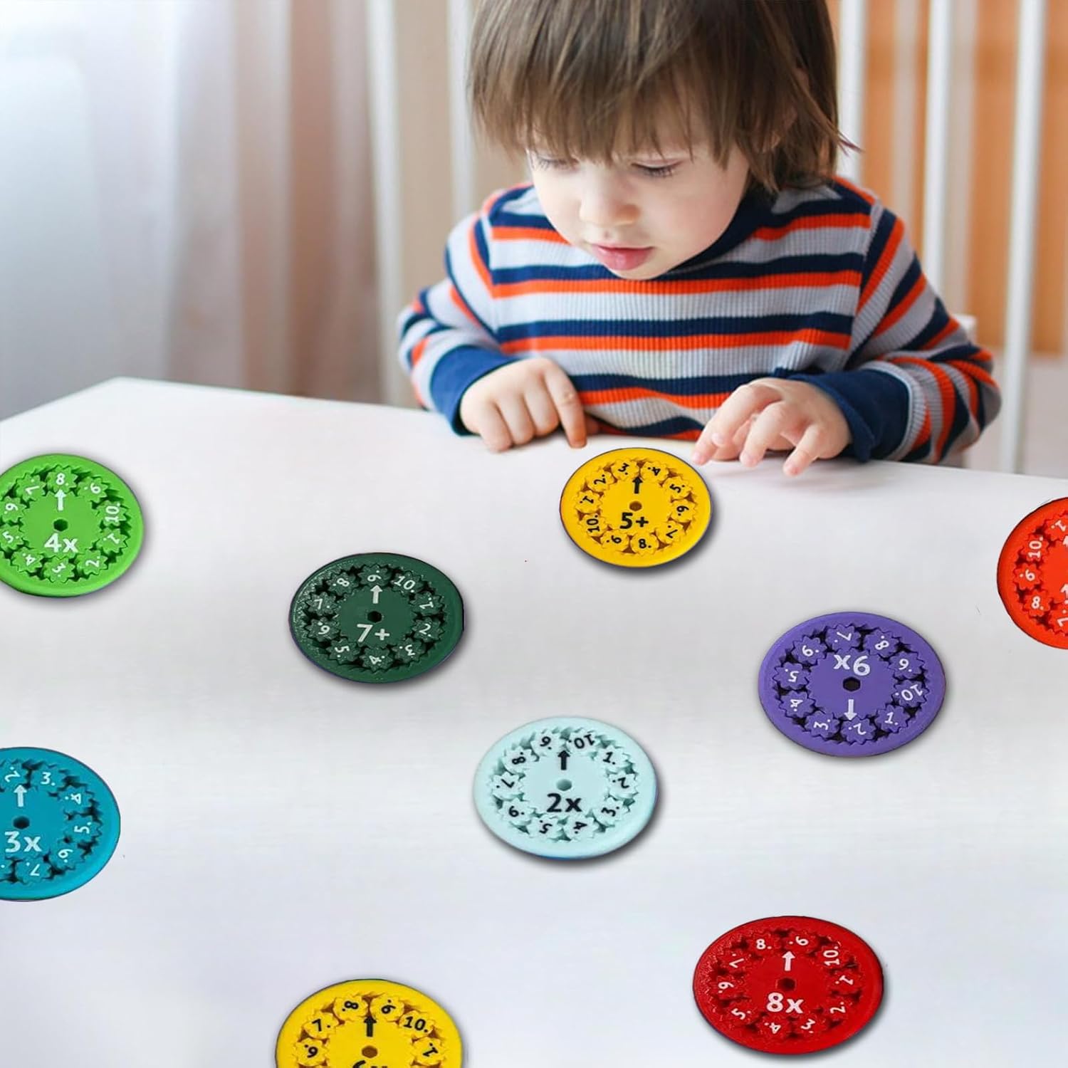 Math Fidget Spinners,Educational Math Fact Fidget Spinners - Learn Division & Multiplication - Perfect for Stimmers & Fidgeters (Add Or Subtract 9pcs)