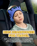 KIDSBAND Kids Headphones, Bluetooth Headphones for Kids with Adjustable Headband, 3.5 MM Jack for School, Foldable On-Ear Headset for Girls Boys Children, Kindle Tablet Cellphones Airplane Travel