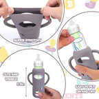 BUSOHA 3 Pack Silicone Sleeves for Dr Brown Glass Baby Bottles - Drop Protection Baby Bottle Sleeves,Compatible with Dr. Brown's Newborn Glass Bottles,with Silicone Handles,8 oz