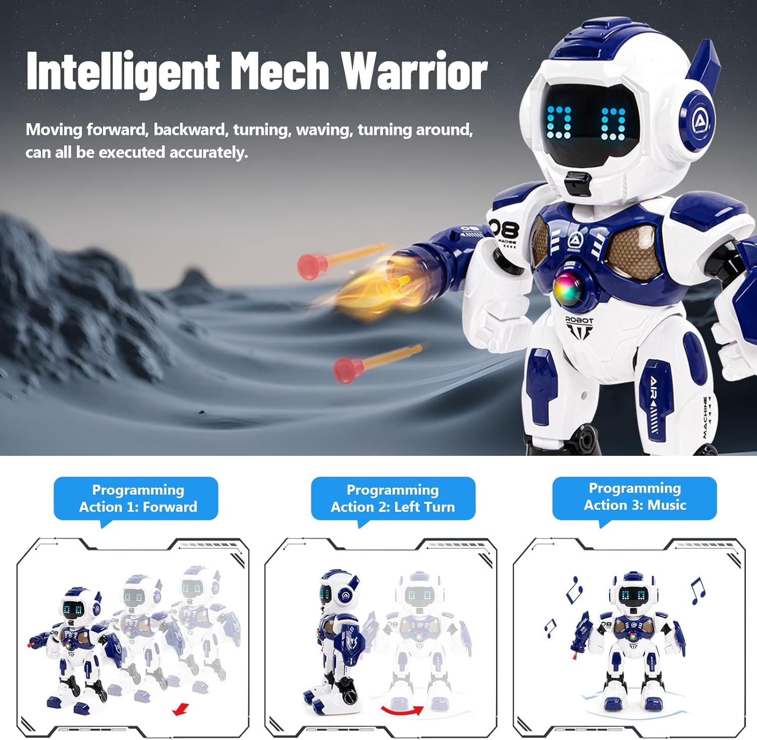 Kids Robot Toys, Remote Control Robot, Programmable Robot with Recorded Voice Music Dance Control, Gift for Toddler Boys and Girls