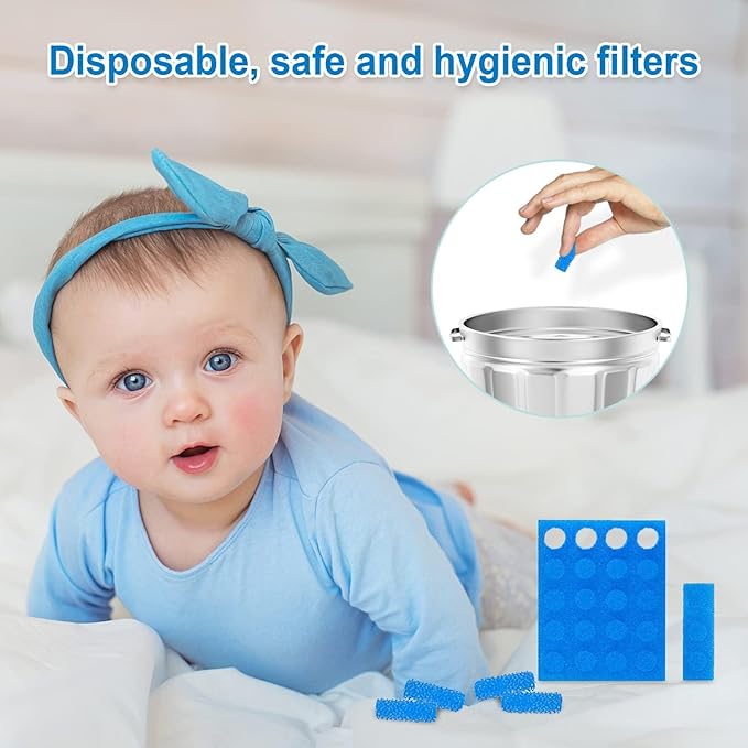100pcs Baby Nasal Aspirator Hygiene Filters, Replacement for NoseFrida Nasal Aspirator Filters, BPA, Phthalate & Latex-Free