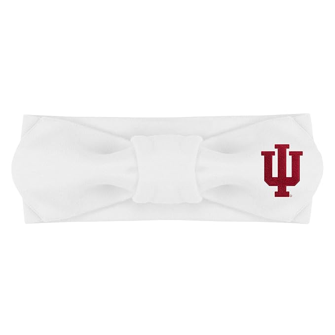 Creative Knitwear Indiana Hoosiers Infant Girls White Solid Hair Knot Headband Embroidered Logo - Size Newborn - 4T